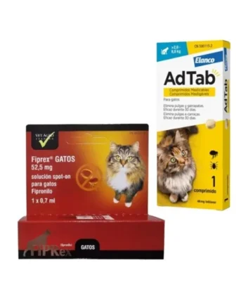 PACK Antiparasitario para gatos - Fiprex Pipeta + AdTab Comprimido 48mg