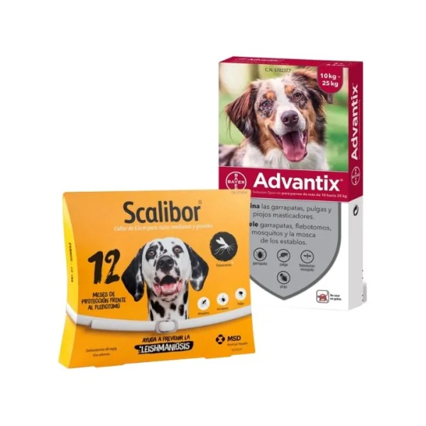 PACK Antiparasitario para perros - Advantix Pipeta 10-25kg + Scalibor collar 48cm