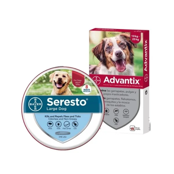 PACK Antiparasitario para perros - Advantix Pipeta 10-25kg + Seresto collar >8kg