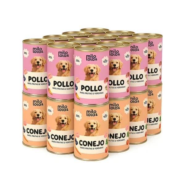 Pack Mixto 24 Latas Milo y Lola de Conejo y Pollo