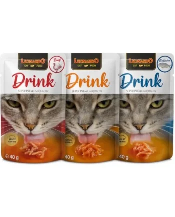 Pack - Sopa Leonardo Drink para gato - 3 sabores