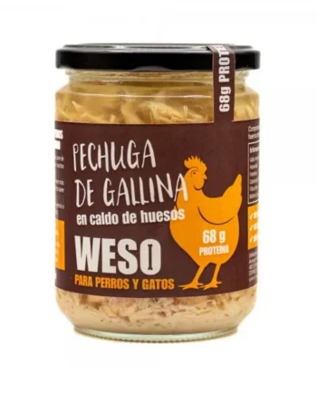 Pechuga de gallina en caldo de huesos