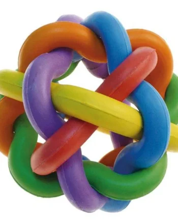Pelota de goma con nudos