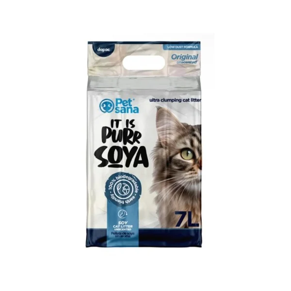 PetSana PURR SOYA - arena de soja bio - Natural + Lavanda + Regalo - 2x7L