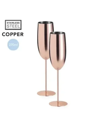 Set de copas de acero inoxidable con recubrimiento de cobre