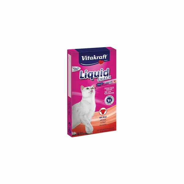 Vitakraft Cat Liquid Snack Ternera+Inulina 6uds al mejor precio | Comprar en La Tienda del Pienso