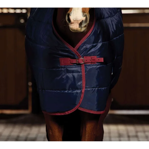 WeatherBeeta Manta de Establo ComFiTec 210D Channel Quilt Standard Neck 100g Navy/Burgundy