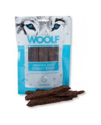 Woolf Dog Snack Tiras de Salmón con Zanahorias 100gr
