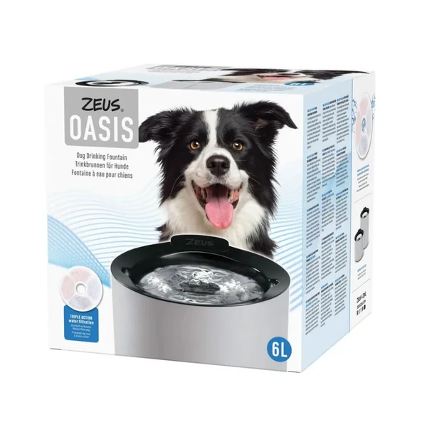 Zeus Oasis Fuente de Acero Inoxidable para Perros